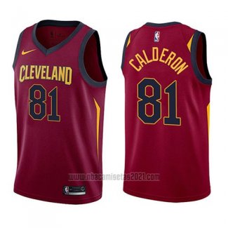 Camiseta Cleveland Cavaliers Jose Calderon #81 Icon 2017-18 Rojo