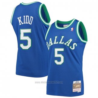 Camiseta Dallas Mavericks Jason Kidd #5 Mitchell & Ness 1994-95 Azul