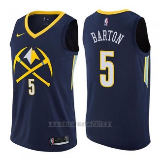 Camiseta Denver Nuggets Will Barton #5 Ciudad 2017-18 Azul