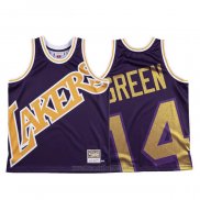 Camiseta Los Angeles Lakers Danny Green #14 Mitchell & Ness Big Face Violeta