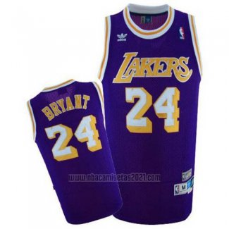 Camiseta Los Angeles Lakers Kobe Bryant #24 Retro Violeta2
