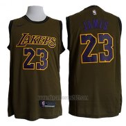 Camiseta Los Angeles Lakers Lebron James #23 Nike Verde