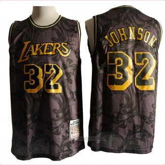 Camiseta Los Angeles Lakers Magic Johnson #32 Hardwood Classics Negro