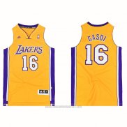 Camiseta Los Angeles Lakers Pau Gasol #16 Icon Amarillo