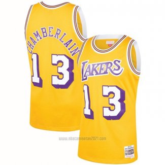 Camiseta Los Angeles Lakers Wilt Chamberlain #13 Mitchell & Ness 1971-72 Amarillo