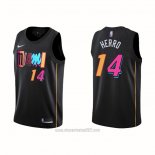 Camiseta Miami Heat Tyler Herro #14 Ciudad 2021-22 Negro