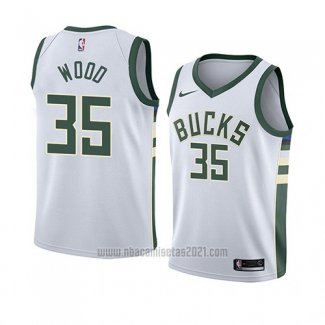 Camiseta Milwaukee Bucks Christian Wood #35 Association 2018 Blanco