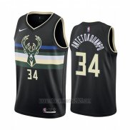 Camiseta Milwaukee Bucks Giannis Antetokounmpo #34 Statement 2019-20 Negro