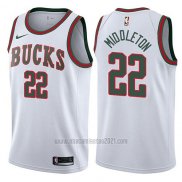 Camiseta Milwaukee Bucks Khris Middleton #22 Return To The Mecca Classic 2017-18 Blanco