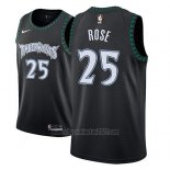 Camiseta Minnesota Timberwolves Derrick Rose #25 Classic 2018 Negro