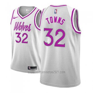 Camiseta Minnesota Timberwolves Karl-Anthony Towns #32 Earned 2018-19 Gris