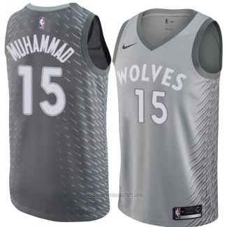 Camiseta Minnesota Timberwolves Shabazz Muhammad #15 Ciudad 2018 Gris