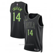 Camiseta New Orleans Pelicans Brandon Ingram #14 Ciudad 2023-24 Negro