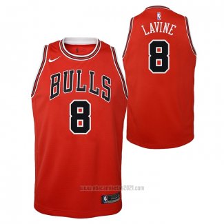 Camiseta Nino Chicago Bulls Zach Lavine #8 Icon Rojo