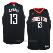 Camiseta Nino Houston Rockets James Harden #13 Statement 2017-18 Negro