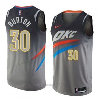 Camiseta Oklahoma City Thunder Deonte Burton #30 Ciudad 2018 Gris