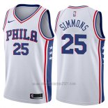 Camiseta Philadelphia 76ers Ben Simmons #25 Association 2017-18 Blanco