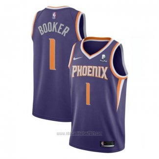 Camiseta Phoenix Suns Devin Booker #1 Icon 2021 Violeta