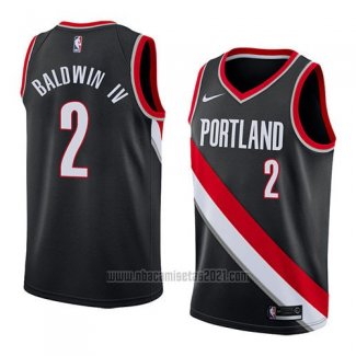 Camiseta Portland Trail Blazers Wade Baldwin IV #2 Icon 2018 Negro