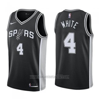 Camiseta San Antonio Spurs Derrick White #4 Swingman Icon 2017-18 Negro