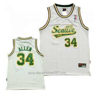 Camiseta Seattle SuperSonics Ray Allen #34 Historic Blanco