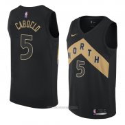Camiseta Toronto Raptors Bruno Caboclo #5 Ciudad 2018 Negro