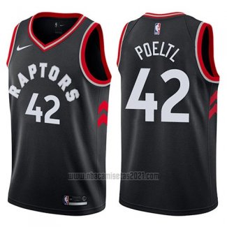 Camiseta Toronto Raptors Jakob Poeltl #42 Statement 2017-18 Negro