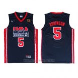 Camiseta USA 1992 David Robinson #5 Negro