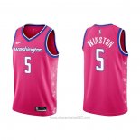 Camiseta Washington Wizards Cassius Winston #5 Ciudad 2022-23 Rosa