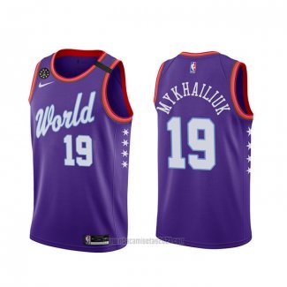 Camiseta 2020 Rising Star Svi Mykhailiuk #19 World Violeta