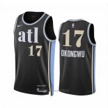 Camiseta Atlanta Hawks Onyeka Okongwu #17 Ciudad 2023-24 Negro
