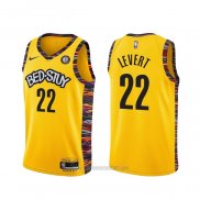 Camiseta Brooklyn Nets Caris Levert #22 Ciudad 2020-21 Amarillo