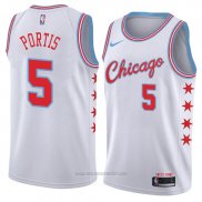 Camiseta Chicago Bulls Bobby Portis #5 Ciudad 2018 Blanco