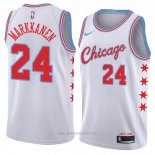 Camiseta Chicago Bulls Lauri Markkanen #24 Ciudad 2018 Blanco