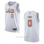 Camiseta Cleveland Cavaliers Kevin Love #0 Ciudad 2022-23 Blanco