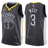 Camiseta Golden State Warriors David West #3 The Town Statement 2017-18 Negro