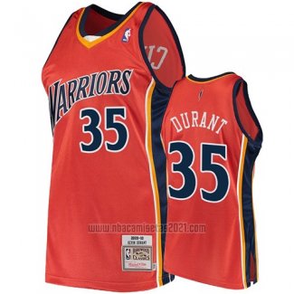 Camiseta Golden State Warriors Kevin Durant #35 2009-10 Hardwood Classics Naranja