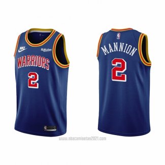 Camiseta Golden State Warriors Nico Mannion #2 75th Anniversary Azul