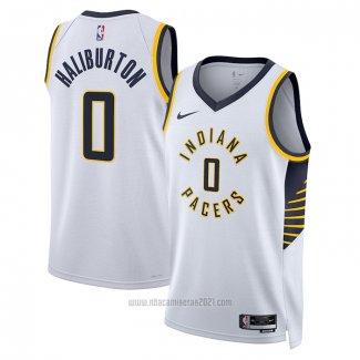 Camiseta Indiana Pacers Tyrese Haliburton #0 Icon 2022-23 Blanco