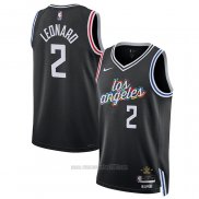 Camiseta Los Angeles Clippers Kawhi Leonard #2 Ciudad 2022-23 Negro