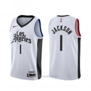 Camiseta Los Angeles Clippers Reggie Jackson #1 Ciudad Blanco