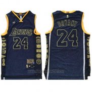 Camiseta Los Angeles Lakers Kobe Bryant #24 Conmemorativa Retirado Negro