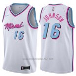 Camiseta Miami Heat James Johnson #16 Ciudad 2017-18 Blanco