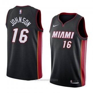 Camiseta Miami Heat James Johnson #16 Icon 2018 Negro