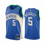 Camiseta Milwaukee Bucks Malik Beasley #5 Ciudad 2023-24 Azul
