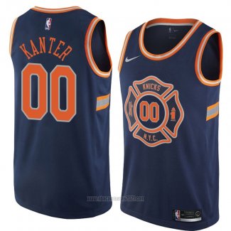 Camiseta New York Knicks Enes Kanter #00 Ciudad 2018 Azul