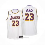 Camiseta Nino Los Angeles Lakers LeBron James #23 Association 2022-23 Blanco