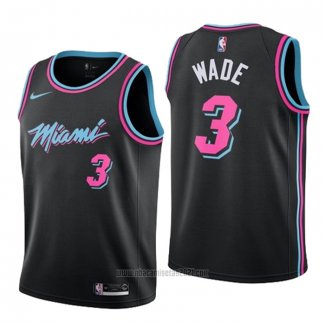 Camiseta Nino Miami Heat Dwyane Wade #3 Ciudad Negro