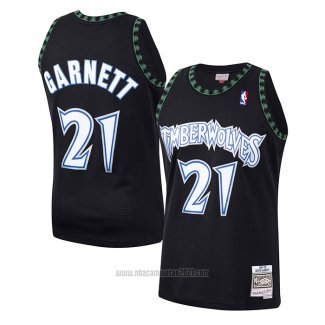 Camiseta Nino Minnesota Timberwolves Kevin Garnett #21 Hardwood Classics Throwback 1997-98 Negro