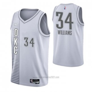 Camiseta Oklahoma City Thunder Kenrich Williams #34 Ciudad 2021-22 Blanco